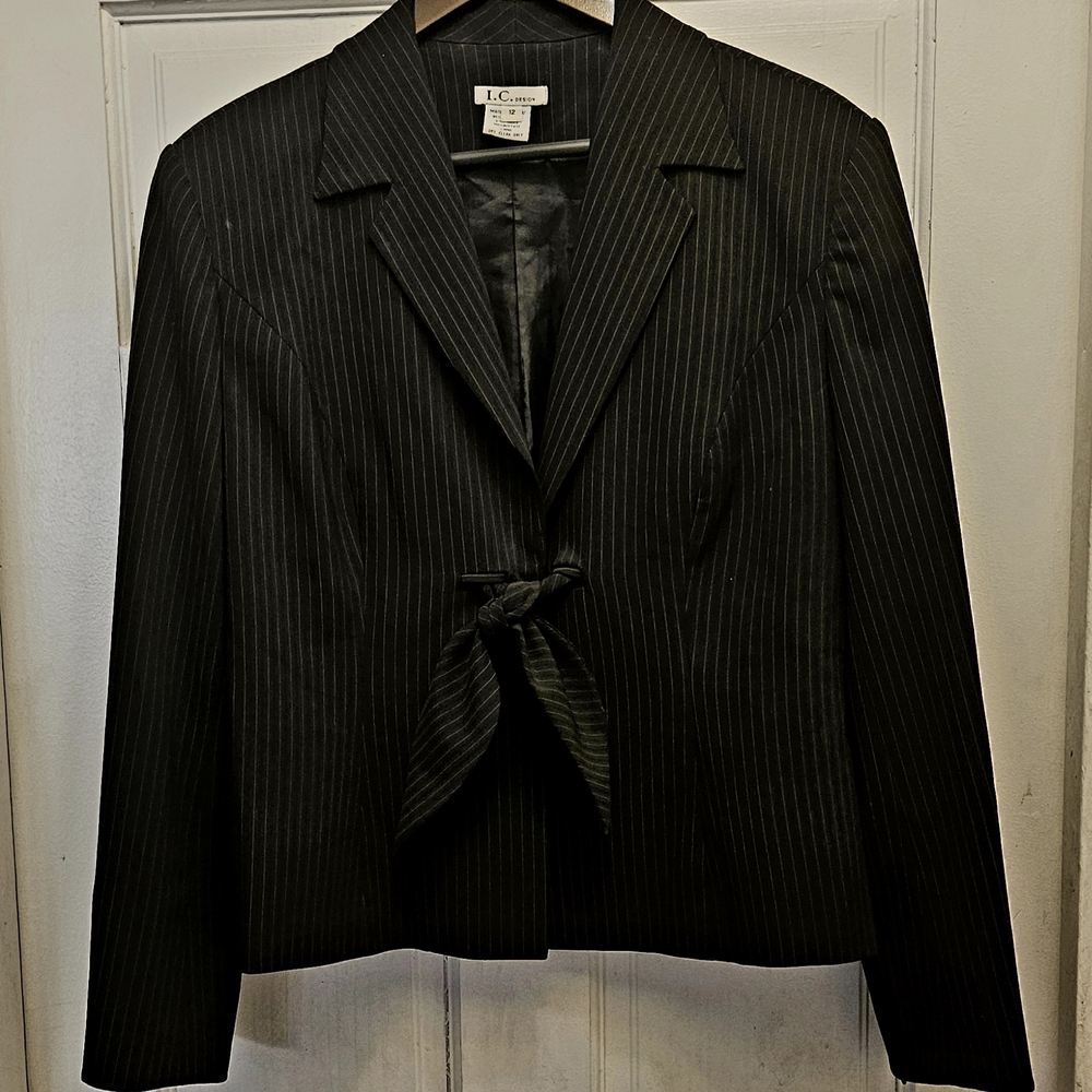 Black And Red Pinstripe Blazer By Le Chateau